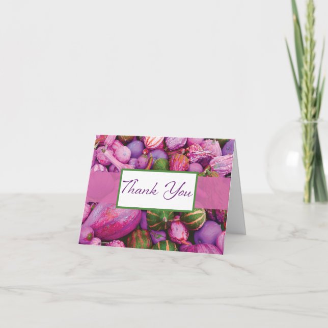 Tarjeta De Agradecimiento Personalizable Colorful Gourd Gracias (Anverso)