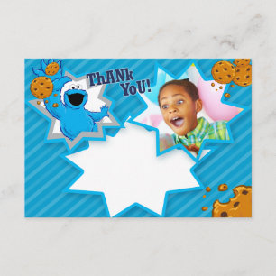 Tarjeta De Agradecimiento Personalizable Cookie Monster Gracias