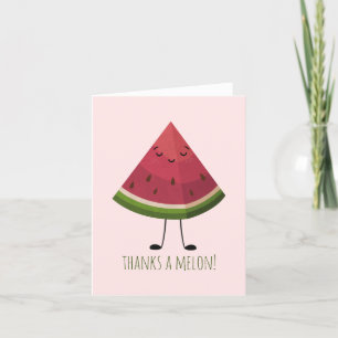 Tarjeta De Agradecimiento Personalizable Cute Sonriente sandía
