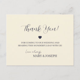 Tarjeta de agradecimiento personalizable de crema