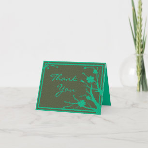 Tarjeta De Agradecimiento Personalizable de flores de temática verde carta d