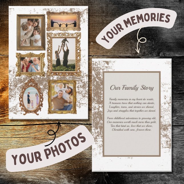 Tarjeta De Agradecimiento Personalizable de marcos de época - con poema fami (Subido por el creador)