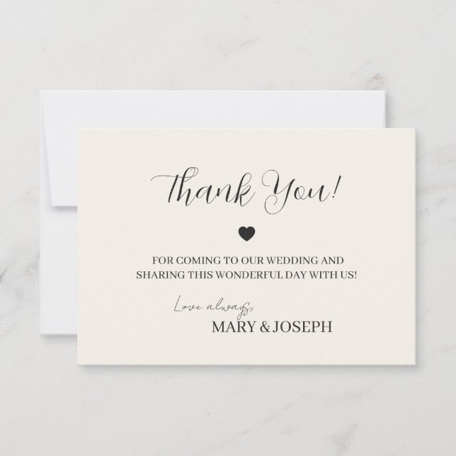 Tarjeta de agradecimiento personalizable de marfil (Anverso)