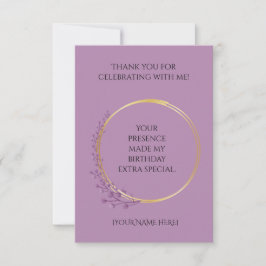 Tarjeta De Agradecimiento Personalizable del partido de cumpleaños Golden Bl