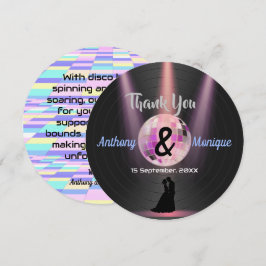 Tarjeta De Agradecimiento Personalizable Disco Boda