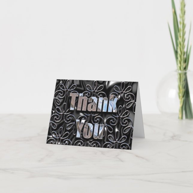 Tarjeta De Agradecimiento Personalizable Ebony Gratitude (Anverso)