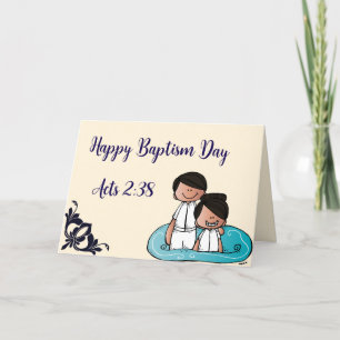 Tarjeta De Agradecimiento Personalizable Feliz Día del Bautismo - Hechos 2:3