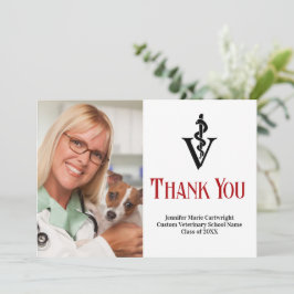 Tarjeta De Agradecimiento Personalizable fotográfico de la Oficina Veterinar