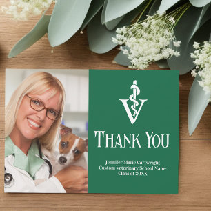 Tarjeta De Agradecimiento Personalizable fotográfico de la Oficina Veterinar