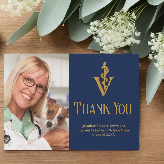Tarjeta De Agradecimiento Personalizable fotográfico de la Oficina Veterinar (Subido por el creador)