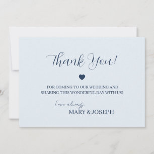 Tarjeta de agradecimiento personalizable gris azul