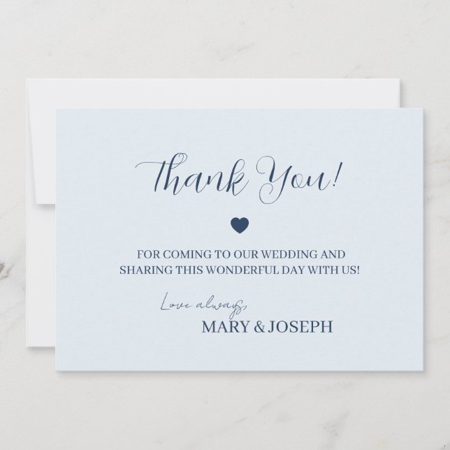 Tarjeta de agradecimiento personalizable gris azul (Anverso)