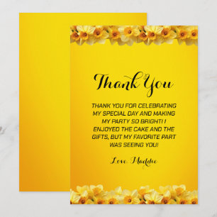 Tarjeta De Agradecimiento Personalizable Marcha de Daffodil Cumpleaños Flor
