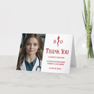 Tarjeta De Agradecimiento Personalizable Médico Médico Osteopático Foto Red