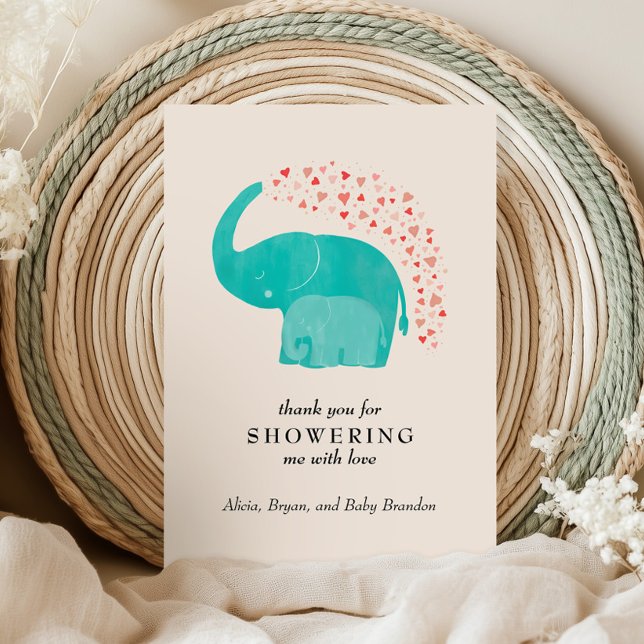 Tarjeta De Agradecimiento Personalización de Elephant Mother y Calf Baby Sho (Subido por el creador)