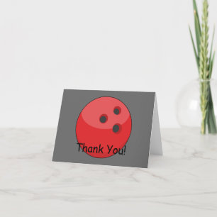 Tarjeta De Agradecimiento Personalización de la bola de bolos rojos
