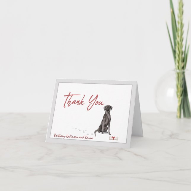 Tarjeta De Agradecimiento Personalización de perro recuperador de labrador n (Anverso)
