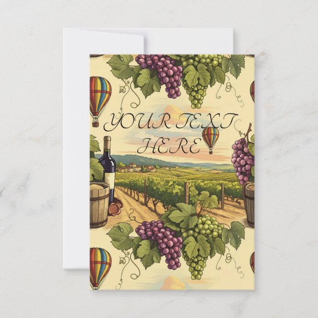 Tarjeta De Agradecimiento Personalización de uvas vitícolas de viñas (Anverso)