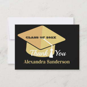 Tarjeta De Agradecimiento Personalización Mínima Moderna Graduación de Clase