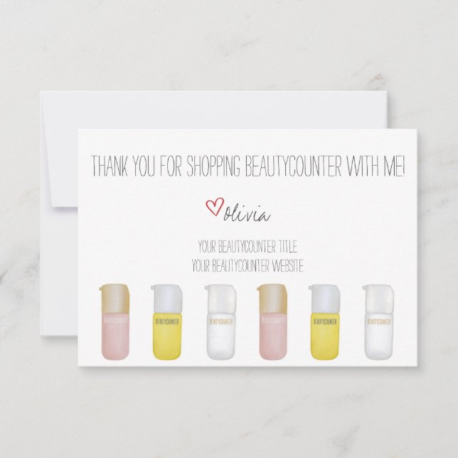 Tarjeta de agradecimiento personalizada Beautycoun (Anverso)