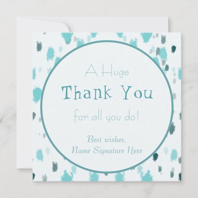 Tarjeta de agradecimiento personalizada Blue Gray  (Anverso)