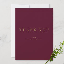 Tarjeta de agradecimiento personalizada Burgundy &