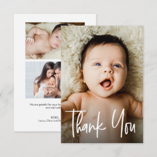 Tarjeta de agradecimiento personalizada con 3 foto