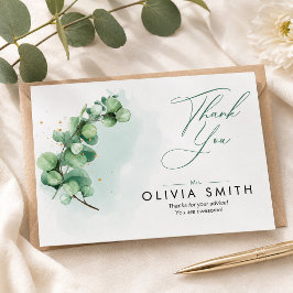 Tarjeta de agradecimiento personalizada con acuare