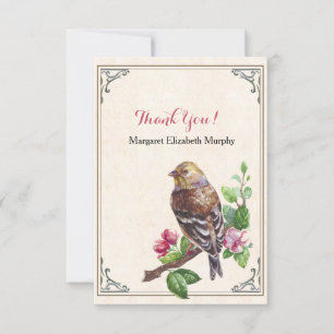 Tarjeta de agradecimiento personalizada con ave di