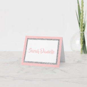 Tarjeta de agradecimiento personalizada con brillo