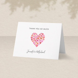 Tarjeta de agradecimiento personalizada con corazó