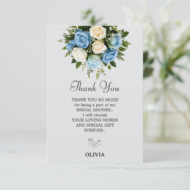 Tarjeta de agradecimiento personalizada con diseño (Anverso de pie)