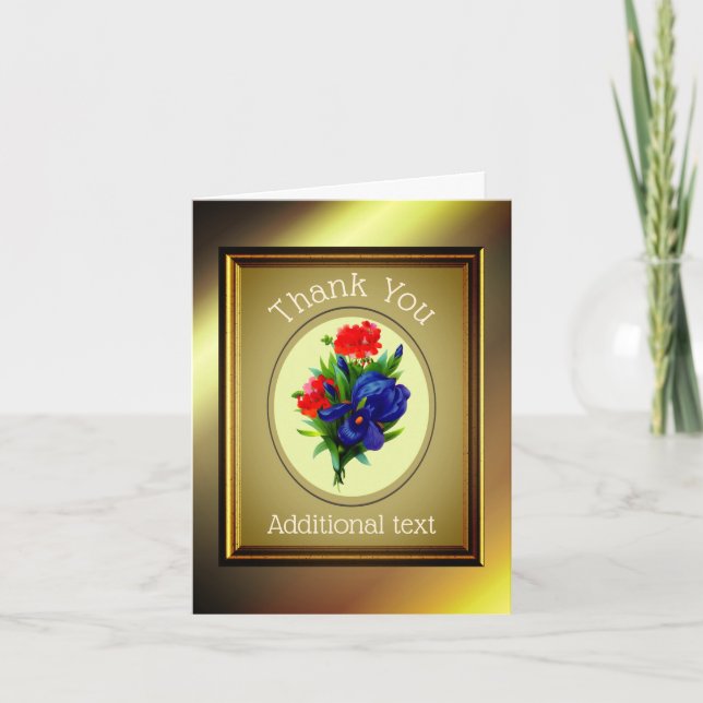 Tarjeta de agradecimiento personalizada de Blue Ir (Anverso)