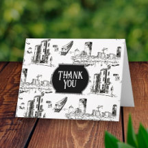 Tarjeta de agradecimiento personalizada de Boston 