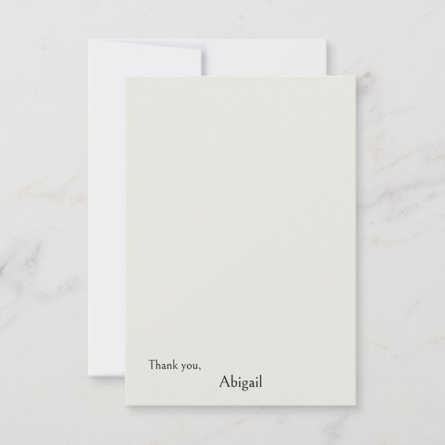 Tarjeta de agradecimiento personalizada de crema e (Anverso)