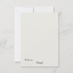 Tarjeta de agradecimiento personalizada de crema e
