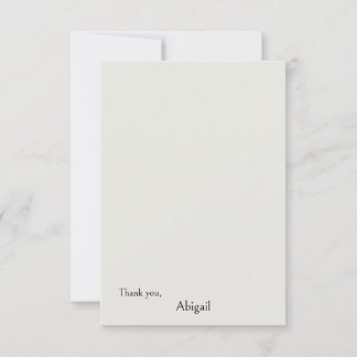 Tarjeta de agradecimiento personalizada de crema e