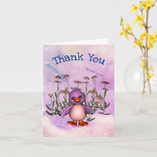 Tarjeta de agradecimiento personalizada de Cute Bi