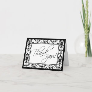 Tarjeta de agradecimiento personalizada de damasco