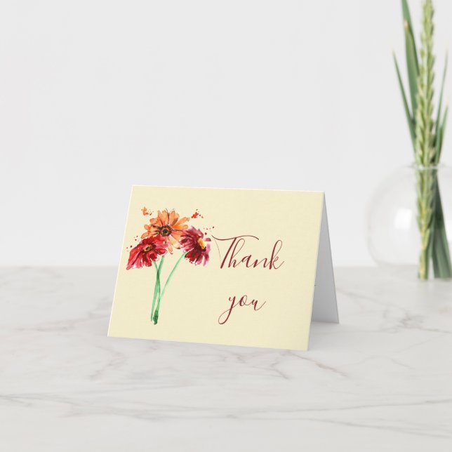 Tarjeta de agradecimiento personalizada de Flor de (Anverso)