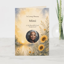 Tarjeta de agradecimiento personalizada de funeral