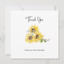 Tarjeta de agradecimiento personalizada de girasol