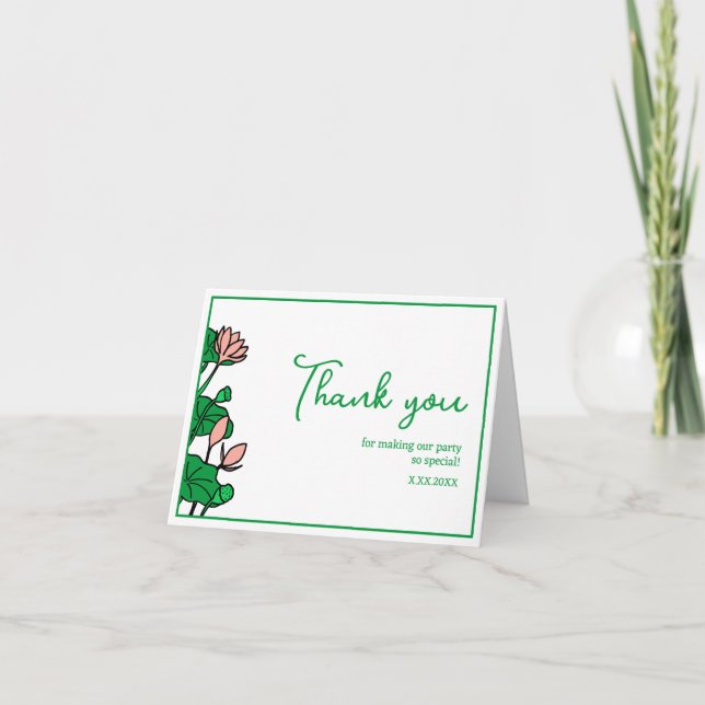 Tarjeta de agradecimiento personalizada de Lotus G (Anverso)