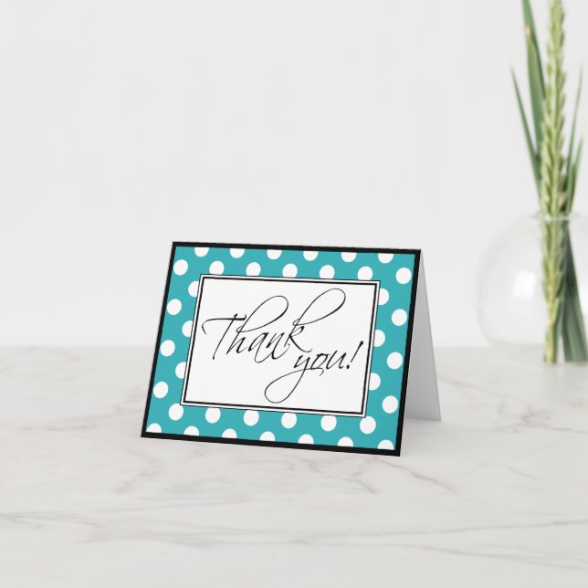 Tarjeta de agradecimiento personalizada de lunares (Anverso)