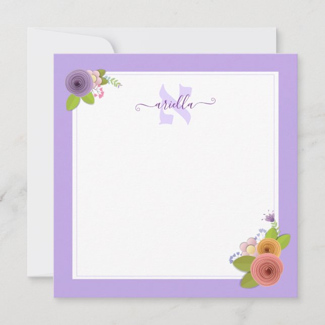 Tarjeta de agradecimiento personalizada de Monogra (Anverso)