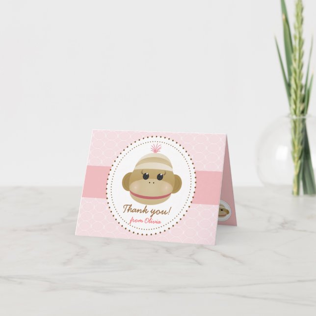 Tarjeta de agradecimiento personalizada de niña co (Anverso)