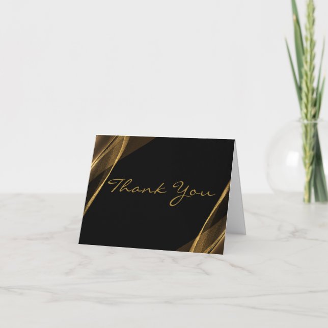 Tarjeta de agradecimiento personalizada de oro y n (Anverso)