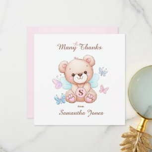Tarjeta de agradecimiento personalizada de oso y m