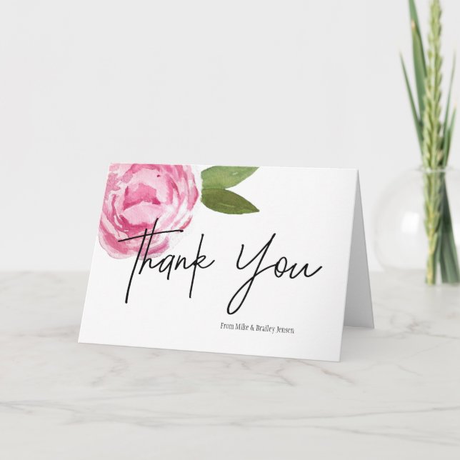 Tarjeta de agradecimiento personalizada de Peony R (Anverso)