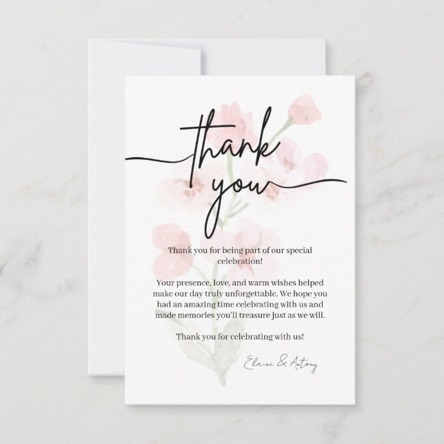 Tarjeta de agradecimiento personalizada elegante (Anverso)